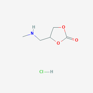 molecular formula C5H10ClNO3 B2558360 4-(甲氨基甲基)-1,3-二氧杂环-2-酮;盐酸盐 CAS No. 2375269-22-8