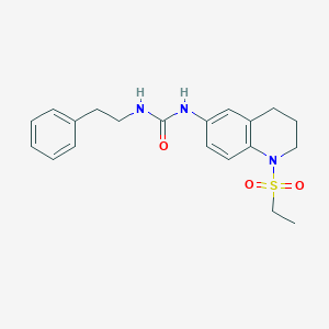 molecular formula C20H25N3O3S B2558362 1-(1-(Ethylsulfonyl)-1,2,3,4-tetrahydroquinolin-6-yl)-3-phenethylurea CAS No. 1203045-43-5