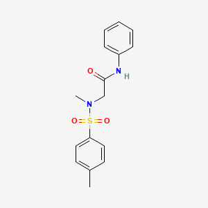 molecular formula C16H18N2O3S B2558365 2-[methyl-(4-methylphenyl)sulfonylamino]-N-phenylacetamide CAS No. 101289-24-1
