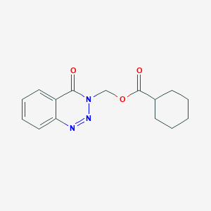 molecular formula C15H17N3O3 B255837 (4-Oxo-1,2,3-benzotriazin-3-yl)methyl cyclohexanecarboxylate 