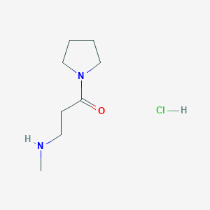 molecular formula C8H17ClN2O B2558373 3-(Methylamino)-1-pyrrolidin-1-ylpropan-1-one;hydrochloride CAS No. 2378506-77-3