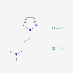 molecular formula C6H13Cl2N3 B2558389 3-(1H-Pyrazol-1-YL)propan-1-amine dihydrochloride CAS No. 75653-86-0; 848655-53-8