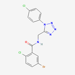 molecular formula C15H10BrCl2N5O B2558393 5-bromo-2-chloro-N-((1-(4-chlorophenyl)-1H-tetrazol-5-yl)methyl)benzamide CAS No. 941922-04-9