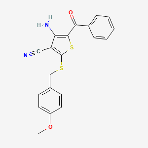 molecular formula C20H16N2O2S2 B2558398 4-氨基-5-苯甲酰-2-[(4-甲氧基苄基)硫代]-3-噻吩甲腈 CAS No. 478081-54-8