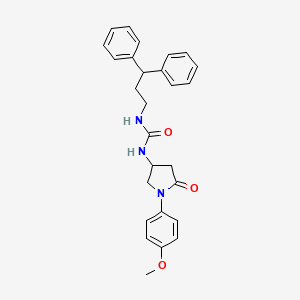 B2558400 1-(3,3-Diphenylpropyl)-3-[1-(4-methoxyphenyl)-5-oxopyrrolidin-3-yl]urea CAS No. 877640-42-1