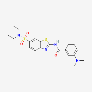 molecular formula C20H24N4O3S2 B2558414 N-[6-(二乙基磺酰基)-1,3-苯并噻唑-2-基]-3-(二甲氨基)苯甲酰胺 CAS No. 865592-38-7