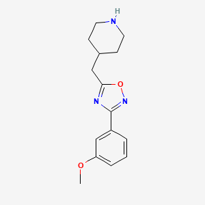 molecular formula C15H19N3O2 B2558420 4-{[3-(3-甲氧基苯基)-1,2,4-恶二唑-5-基]甲基}哌啶 CAS No. 1400540-19-3