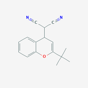molecular formula C16H16N2O B255843 2-(2-tert-butyl-4H-chromen-4-yl)propanedinitrile 