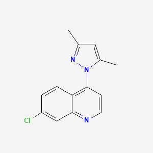 molecular formula C14H12ClN3 B2558432 7-氯-4-(3,5-二甲基-1H-吡唑-1-基)喹啉 CAS No. 124833-68-7