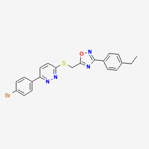 B2558438 3-(4-Bromophenyl)-6-({[3-(4-ethylphenyl)-1,2,4-oxadiazol-5-yl]methyl}thio)pyridazine CAS No. 1115285-54-5