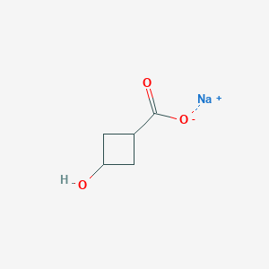 molecular formula C5H7NaO3 B2558440 3-羟基环丁烷-1-羧酸钠 CAS No. 2416243-59-7