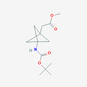 molecular formula C13H21NO4 B2558443 Methyl 2-(3-((tert-butoxycarbonyl)amino)bicyclo[1.1.1]pentan-1-yl)acetate CAS No. 1995848-08-2