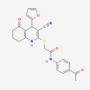 N-(4-acetylphenyl)-2-{[3-cyano-4-(furan-2-yl)-5-hydroxy-4,6,7,8-tetrahydroquinolin-2-yl]sulfanyl}acetamide