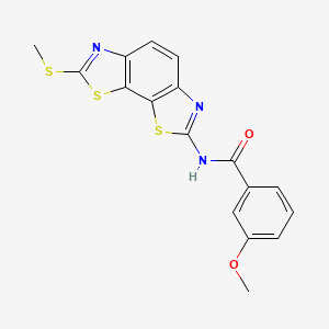 molecular formula C17H13N3O2S3 B2558448 3-methoxy-N-(2-methylsulfanyl-[1,3]thiazolo[4,5-g][1,3]benzothiazol-7-yl)benzamide CAS No. 361173-08-2