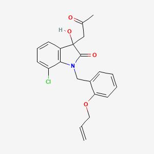 molecular formula C21H20ClNO4 B2558455 1-(2-(Allyloxy)benzyl)-7-chloro-3-hydroxy-3-(2-oxopropyl)indolin-2-one CAS No. 881080-49-5