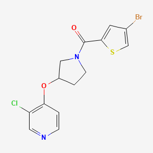 molecular formula C14H12BrClN2O2S B2558460 (4-Bromothiophen-2-yl)(3-((3-chloropyridin-4-yl)oxy)pyrrolidin-1-yl)methanone CAS No. 2034393-37-6