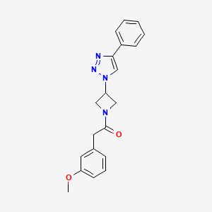 molecular formula C20H20N4O2 B2558478 2-(3-甲氧基苯基)-1-(3-(4-苯基-1H-1,2,3-三唑-1-基)氮杂环丁-1-基)乙酮 CAS No. 2034424-93-4