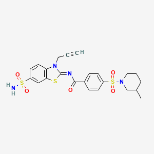 molecular formula C23H24N4O5S3 B2558479 (Z)-4-((3-甲基哌啶-1-基)磺酰基)-N-(3-(丙-2-炔-1-基)-6-磺酰氨基苯并[d]噻唑-2(3H)-亚甲基)苯甲酰胺 CAS No. 865182-37-2