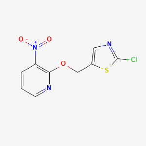 molecular formula C9H6ClN3O3S B2558500 2-[(2-氯-1,3-噻唑-5-基)甲氧基]-3-硝基吡啶 CAS No. 339104-65-3