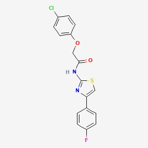 2-(4-chlorophenoxy)-N-[4-(4-fluorophenyl)-1,3-thiazol-2-yl]acetamide