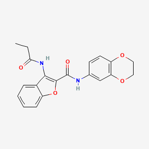 molecular formula C20H18N2O5 B2558504 N-(2,3-dihydrobenzo[b][1,4]dioxin-6-yl)-3-propionamidobenzofuran-2-carboxamide CAS No. 872613-13-3