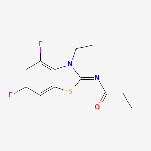 molecular formula C12H12F2N2OS B2558535 N-(3-ethyl-4,6-difluoro-1,3-benzothiazol-2-ylidene)propanamide CAS No. 868375-39-7