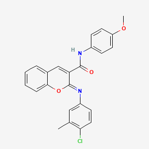molecular formula C24H19ClN2O3 B2558541 (2Z)-2-[(4-chloro-3-methylphenyl)imino]-N-(4-methoxyphenyl)-2H-chromene-3-carboxamide CAS No. 1327171-68-5