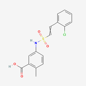 molecular formula C16H14ClNO4S B2558544 5-[2-(2-Chlorophenyl)ethenesulfonamido]-2-methylbenzoic acid CAS No. 1384815-48-8