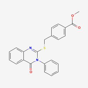 molecular formula C23H18N2O3S B2558547 4-{[(4-氧代-3-苯基-3,4-二氢喹唑啉-2-基)硫代]甲基}苯甲酸甲酯 CAS No. 383894-83-5