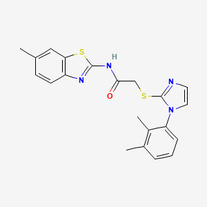 molecular formula C21H20N4OS2 B2558552 2-((1-(2,3-dimethylphenyl)-1H-imidazol-2-yl)thio)-N-(6-methylbenzo[d]thiazol-2-yl)acetamide CAS No. 851131-63-0
