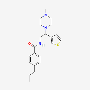 molecular formula C21H29N3OS B2558562 N-(2-(4-甲基哌嗪-1-基)-2-(噻吩-3-基)乙基)-4-丙基苯甲酰胺 CAS No. 946327-18-0