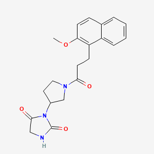 3-(1-(3-(2-Methoxynaphthalen-1-yl)propanoyl)pyrrolidin-3-yl)imidazolidine-2,4-dione