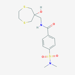 4-(Dimethylsulfamoyl)-N-[(6-hydroxy-1,4-dithiepan-6-yl)methyl]benzamide