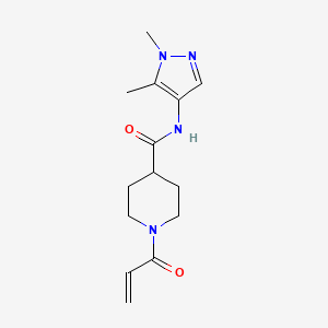 N-(1,5-Dimethylpyrazol-4-yl)-1-prop-2-enoylpiperidine-4-carboxamide