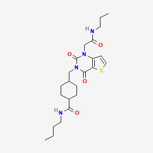 N-butyl-4-((2,4-dioxo-1-(2-oxo-2-(propylamino)ethyl)-1,2-dihydrothieno[3,2-d]pyrimidin-3(4H)-yl)methyl)cyclohexanecarboxamide