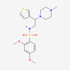 molecular formula C19H27N3O4S2 B2558579 2,4-dimethoxy-N-(2-(4-methylpiperazin-1-yl)-2-(thiophen-3-yl)ethyl)benzenesulfonamide CAS No. 946249-16-7