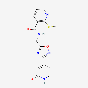 2-(methylthio)-N-((3-(2-oxo-1,2-dihydropyridin-4-yl)-1,2,4-oxadiazol-5-yl)methyl)nicotinamide