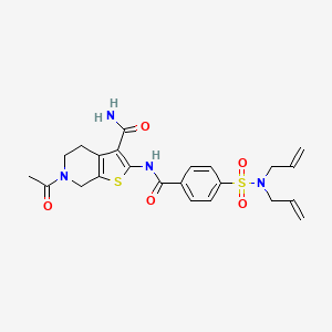 molecular formula C23H26N4O5S2 B2558590 6-acetyl-2-(4-(N,N-diallylsulfamoyl)benzamido)-4,5,6,7-tetrahydrothieno[2,3-c]pyridine-3-carboxamide CAS No. 449769-89-5