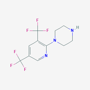 molecular formula C11H11F6N3 B2558594 1-[3,5-双（三氟甲基）吡啶-2-基]哌嗪 CAS No. 861212-85-3