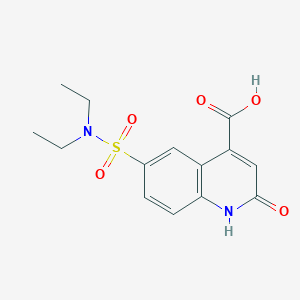 molecular formula C14H16N2O5S B2558613 6-(Diethylsulfamoyl)-2-hydroxyquinoline-4-carboxylic acid CAS No. 379730-31-1