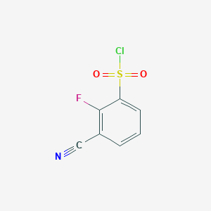 molecular formula C7H3ClFNO2S B2558615 3-Cyano-2-fluorobenzene-1-sulfonyl chloride CAS No. 1261686-87-6