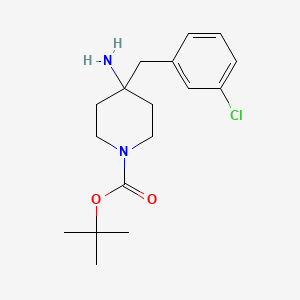 molecular formula C17H25ClN2O2 B2558616 叔丁基4-氨基-4-(3-氯苄基)哌啶-1-羧酸酯 CAS No. 1774896-76-2