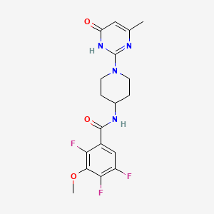 molecular formula C18H19F3N4O3 B2558618 2,4,5-trifluoro-3-methoxy-N-(1-(4-methyl-6-oxo-1,6-dihydropyrimidin-2-yl)piperidin-4-yl)benzamide CAS No. 1903716-28-8