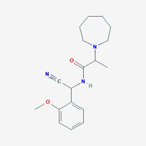 molecular formula C18H25N3O2 B2558624 2-(Azepan-1-yl)-N-[cyano-(2-methoxyphenyl)methyl]propanamide CAS No. 1436017-80-9