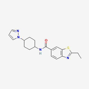 molecular formula C19H22N4OS B2558635 2-ethyl-N-[4-(1H-pyrazol-1-yl)cyclohexyl]-1,3-benzothiazole-6-carboxamide CAS No. 2097924-83-7