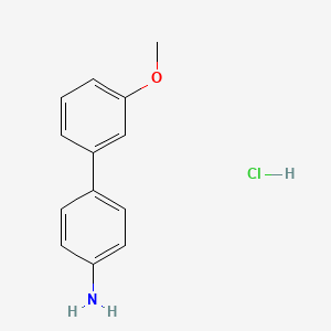 molecular formula C13H14ClNO B2558649 3'-Methoxy-[1,1'-biphenyl]-4-amine hydrochloride CAS No. 1173083-50-5; 207287-79-4