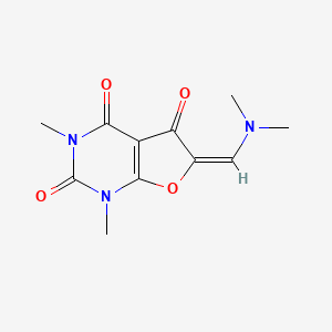 molecular formula C11H13N3O4 B2558654 6-[(E)-(Dimethylamino)methylidene]-1,3-dimethyl-furo[2,3-d]pyrimidine-2,4,5(1H,3H,6H)-trione CAS No. 453557-63-6