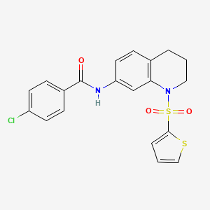 4-chloro-N-(1-(thiophen-2-ylsulfonyl)-1,2,3,4-tetrahydroquinolin-7-yl)benzamide