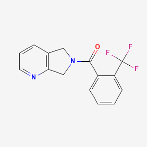 molecular formula C15H11F3N2O B2558661 (5H-pyrrolo[3,4-b]pyridin-6(7H)-yl)(2-(trifluoromethyl)phenyl)methanone CAS No. 2320377-09-9