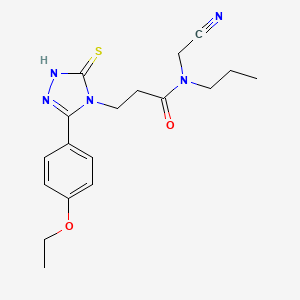 molecular formula C18H23N5O2S B2558664 N-(cyanomethyl)-3-[3-(4-ethoxyphenyl)-5-sulfanyl-4H-1,2,4-triazol-4-yl]-N-propylpropanamide CAS No. 1376312-13-8